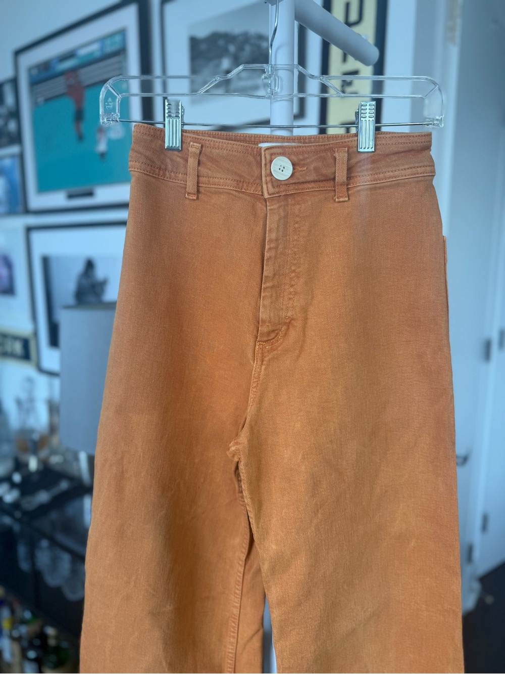 Zara The Marine Straight Jeans in Orange - Picture 3 of 5